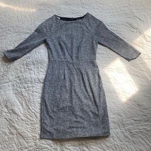 Black/White 3/4 Sleeve Business Dress